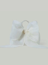 Joanne Organza Bow Clutch Brauttasche in creme
