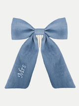 Adore Haarschleife aus Leinen in weiß - weddorable