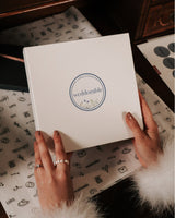 Audrey Haarschleife aus Leinen in blau - weddorable