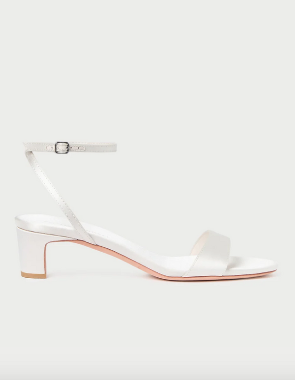 Sandale Alice Hochzeitsschuh mit kleinem Absatz in creme