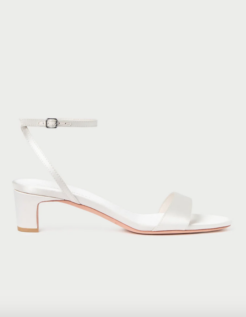 Sandale Alice Hochzeitsschuh mit kleinem Absatz in creme