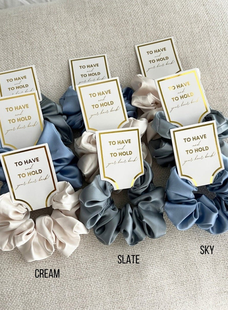 Haargummi Grace aus Seidensatin in creme für Braut und Brautjungfern - weddorable